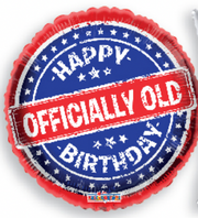 Happy Birthday Officially Old  18″ Foil Balloon by Convergram from Instaballoons