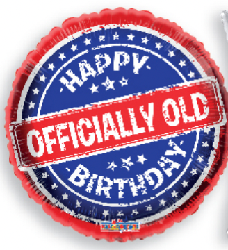 Happy Birthday Officially Old  18″ Foil Balloon by Convergram from Instaballoons