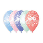 Happy Birthday Printed Assortment 13″ Latex Balloons by Gemar from Instaballoons