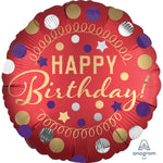 Happy Birthday Red Satin 18″ Foil Balloon by Anagram from Instaballoons