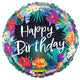 Happy Birthday Tropical Flower 21″ Balloon