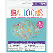 Happy Birthday with Multi Color Confetti 12″ Latex Balloons by Unique from Instaballoons