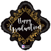 Happy Graduation Gold Leaf 18″ Foil Balloon by Betallic from Instaballoons