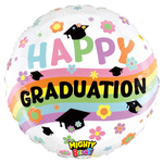 Happy Graduation Pastel Rainbow 21″ Foil Balloon by Betallic from Instaballoons