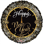 Happy New Year Clock 18″ Foil Balloon by Convergram from Instaballoons