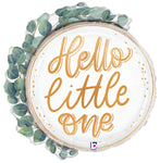 Hello Little One Baby Eucalyptus Wreath 26″ Foil Balloon by Betallic from Instaballoons