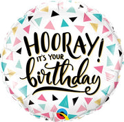 Hooray It's Your Birthday 18″ Foil Balloon by Qualatex from Instaballoons