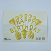 Imported Happy Birthday Gold Balloon Bouquet Banner