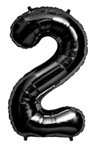 Imported Mylar & Foil Black Number 2 34″ Balloon