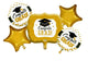 Bouquet Congrats Grad Gold Balloon