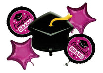 Imported Mylar & Foil Bouquet School Color Fuchsia Balloon