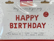 Imported Mylar & Foil Happy Birthday 16" Red Balloon Banner Set