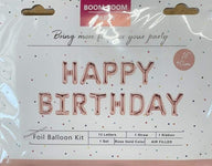 Imported Mylar & Foil Happy Birthday 16″ Rose Gold Balloon Banner Set