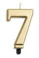 Number 7 Metallic Gold Candle