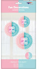 Gender Reveal Paper Fans (3 count)