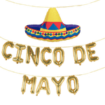 CINCO DE MAYO Banner Set with Giant Sombrero Balloon