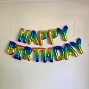 instaballoons Mylar & Foil HAPPY BIRTHDAY Rainbow Balloon Banner Set