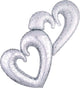 Interlocking Silver Hearts 53″ Balloon