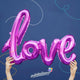 Deep Magenta Love Script Balloon