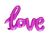 Deep Magenta Love Script Balloon