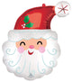 Smiley Satin Santa Head 27″ Balloon