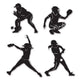 Softball Silhouette Decorations (4 piece set)