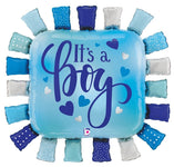 It's a Boy Taggie Square 34″ Foil Balloon by Betallic from Instaballoons