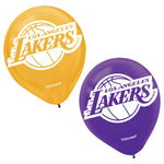 LA Lakers 12" Printed Latex Balloons 6ct - Amscan