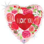 Love You Roses Heart 18″ foil Balloon by Betallic from Instaballoons