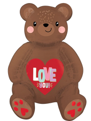 Love You Sitting Teddy Bear 20″ Foil Balloon by Anagram from Instaballoons