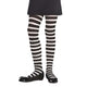 White Black Striped Tights Child S/M