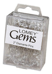 Diamante Pins - Clear (100 count)