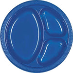 Marine Blue Divided Plastic Plates 10″ by Amscan from Instaballoons