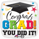 Mayflower Mylar & Foil Congrats Grad You Did It 28″ Balloon