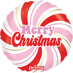 Merry Christmas Candy Swirl 18″ Foil Balloon by Prima from Instaballoons