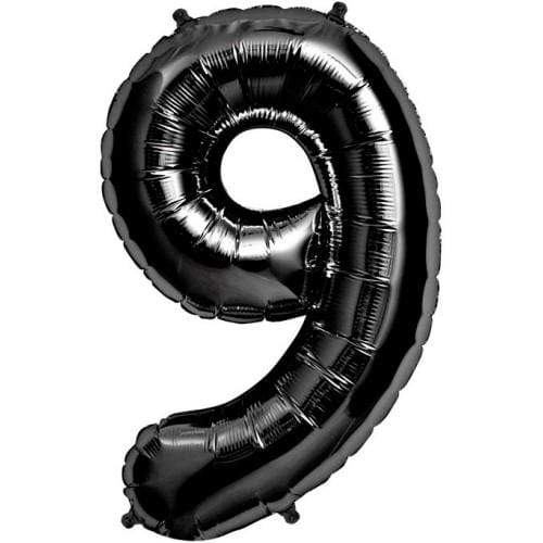 Northstar Mylar & Foil 9 Black Number 34" Self-Sealing Foil Balloons