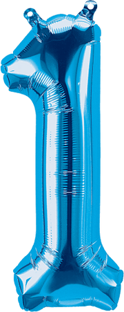 Northstar Mylar & Foil Blue Number 1 (One) 16" Balloon