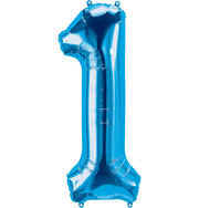 Northstar Mylar & Foil Blue Number 1 (One) 34" Balloon