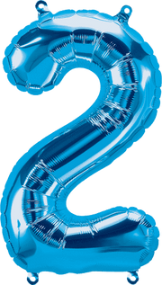 Northstar Mylar & Foil Blue Number 2 (Two) 16" Balloon