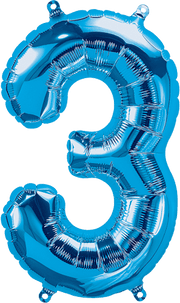 Northstar Mylar & Foil Blue Number 3 (Three) 16" Balloon