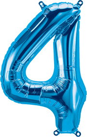 Northstar Mylar & Foil Blue Number 4 (Four) 16" Balloon