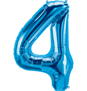 Northstar Mylar & Foil Blue Number 4 (Four) 34" Balloon