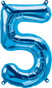 Northstar Mylar & Foil Blue Number 5 (Five) 16" Balloon