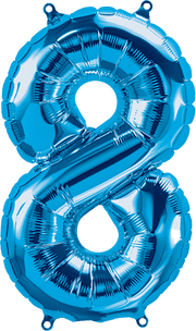 Northstar Mylar & Foil Blue Number 8 (Eight) 16" Balloon