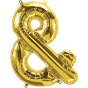 Northstar Mylar & Foil Gold & (Ampersand) 16" Balloon