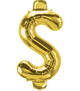 Gold $ (Dollar Sign) 34" Balloon