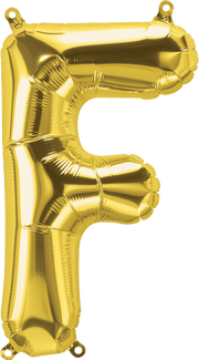 Northstar Mylar & Foil Gold Letter F 16" Balloon
