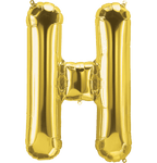 Gold Letter H 34" Balloon