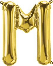 Northstar Mylar & Foil Gold Letter M 16" Balloon