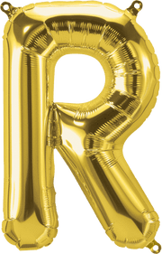 Northstar Mylar & Foil Gold Letter R 16" Balloon